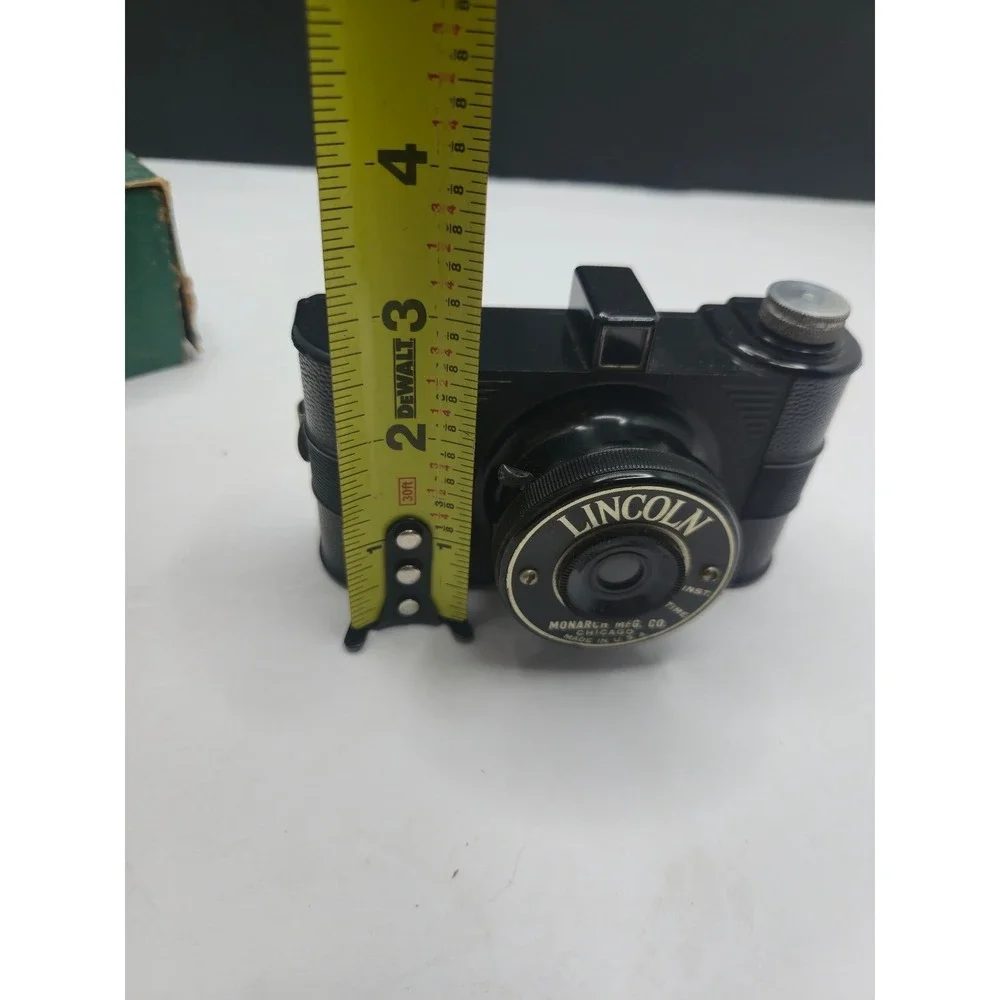 Monarch Mfg Lincoln Camera Vintage 50mm Graf Lens Bakelite Black With Box USA